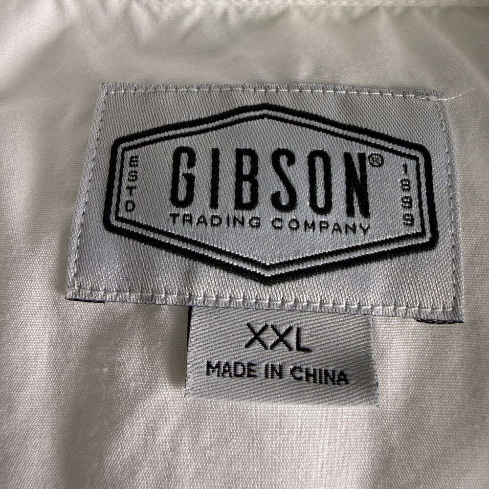 Gibson Men's XXL Western Shirt Solid White Pearl Snap Buttons Chest Pockets - Picture 11 of 15